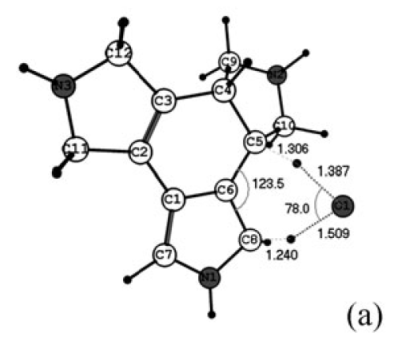 Figura 5. Estat de transició del pas de 5a a 3a en presència d'una molècula d'aigua.