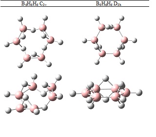 Figura 2. Dos hidrurs de bor anàlegs del benzè.