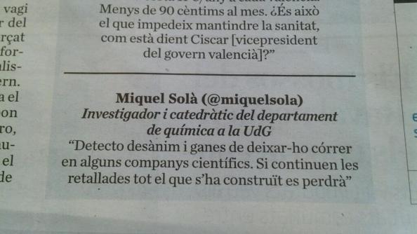 El tuit en qüestió al diari ARA