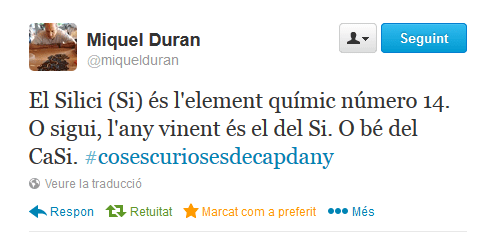 Figura 1. El 2014 pels químics es pot considerar l'any CaSi.
